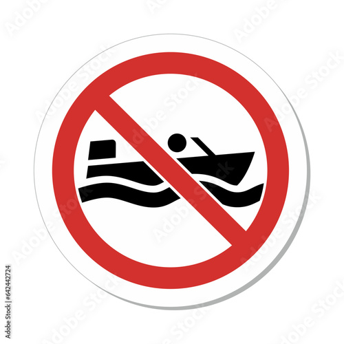ISO Prohibition Sign: No Row Boating Symbol