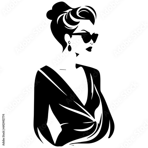 Woman Profile Silhouettes - Vector Illustration