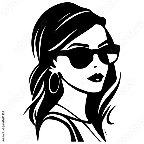 Woman Profile Silhouettes - Vector Illustration