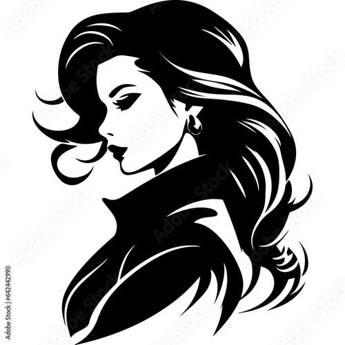 Woman Profile Silhouettes - Vector Illustration