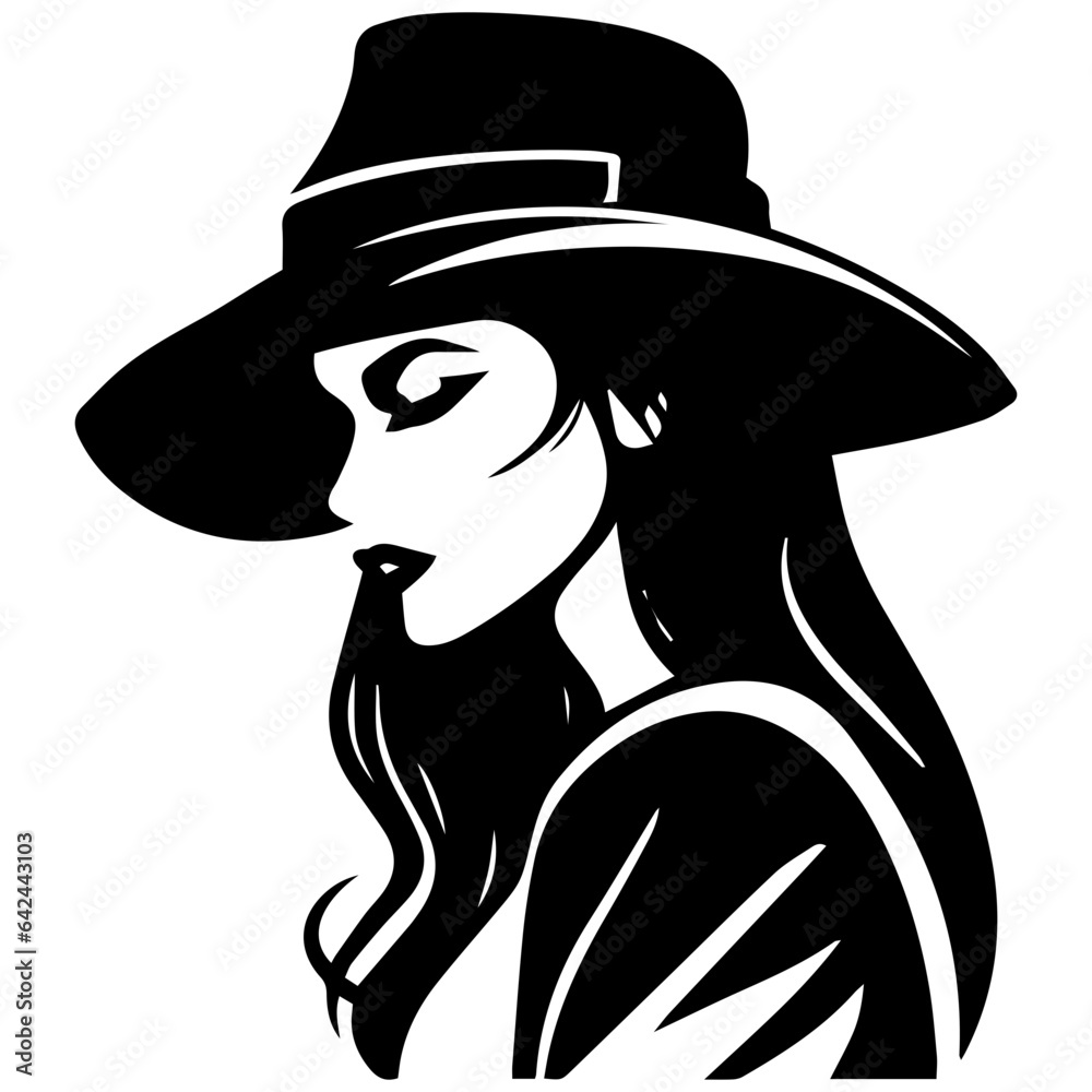 Woman Profile Silhouettes - Vector Illustration Woman Profile Silhouettes - Vector Illustration