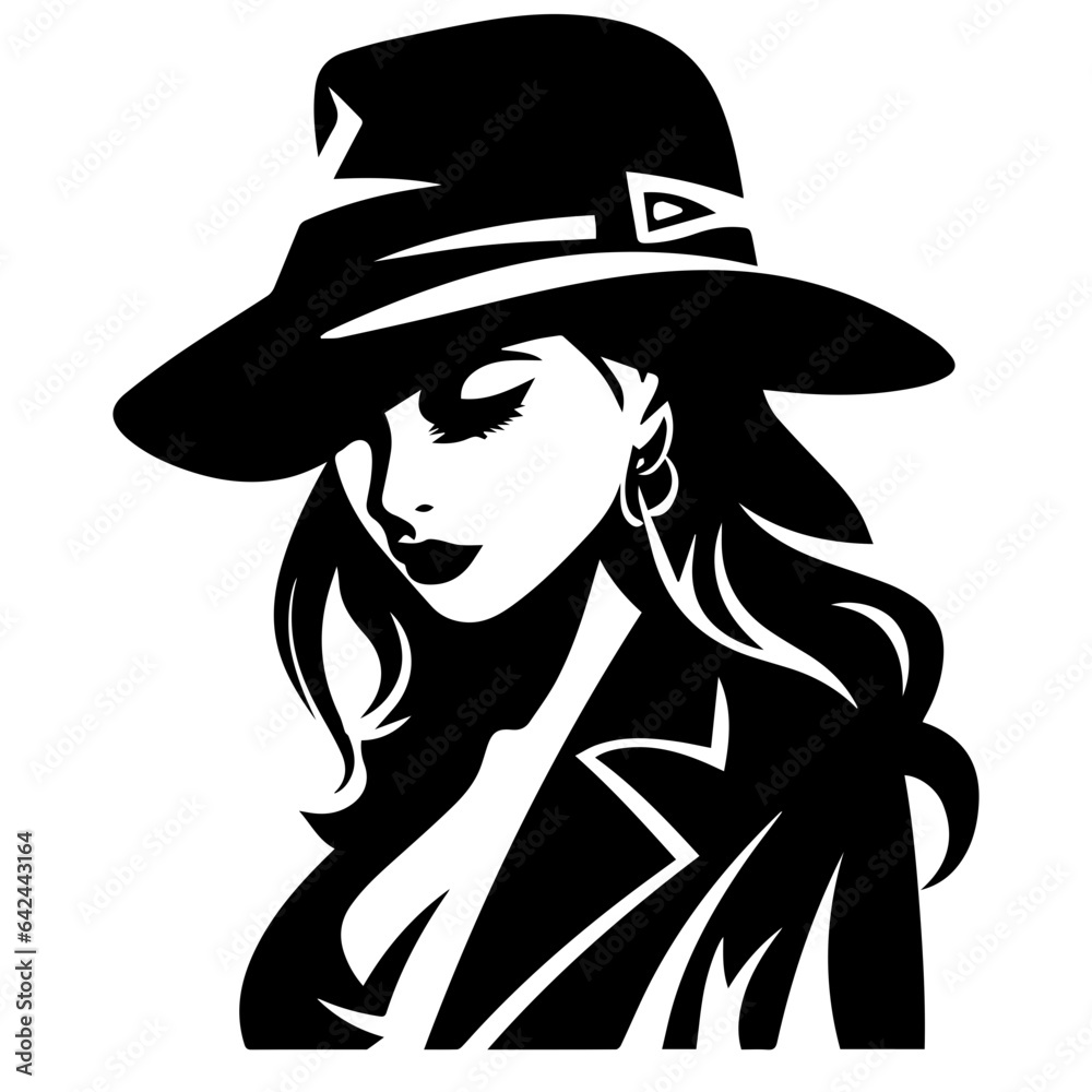 Woman Profile Silhouettes - Vector Illustration Woman Profile Silhouettes - Vector Illustration