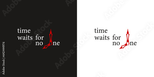 Time waits for no one. Clock image. No Time. Time is running out. Clockwise representation