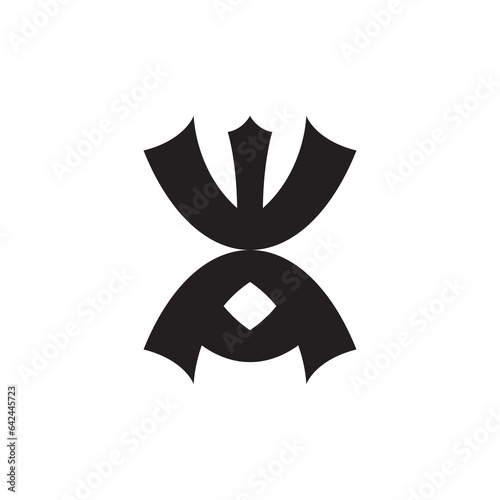 WA letter or AW letter logo design vector