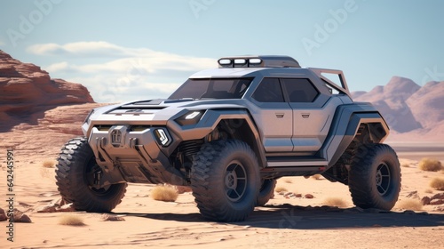 Luxe Off-Roading Bliss in the Desert Bliss: Futuristic 4x4 Cars in Action © Yaroslav Herhalo