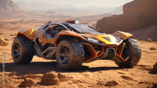 Futuristic Desert Pioneers Roaming Free in Style: Luxury Off-Road Buggy Cars © Yaroslav Herhalo
