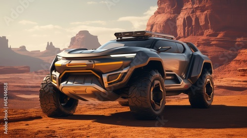 Off-Road Marvels in Luxury Bliss  Futuristic 4x4 Cars in Desert Challenges