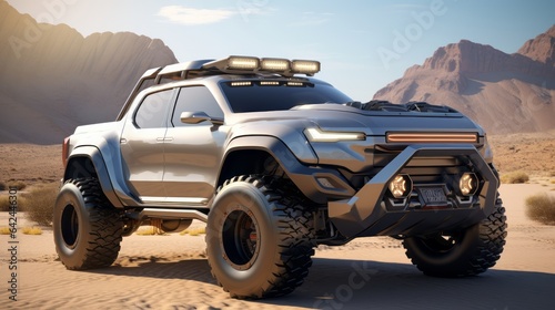 Desert Nomads Unleashed in Luxury Bliss: Luxury Off-Road Buggy Cars Roaming the Terrain © Yaroslav Herhalo