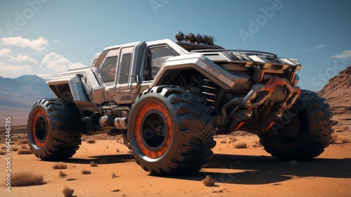 Luxurious All-Terrain Vehicle Roams Desert Terrain