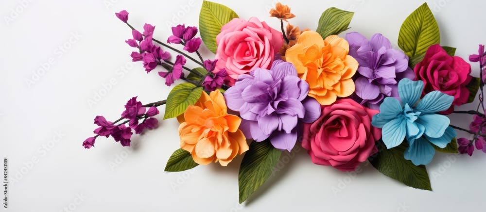 Cloth flowers with vibrant colors