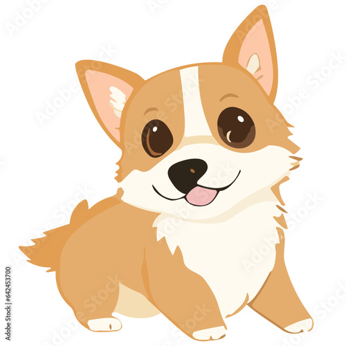 cheerful cartoon dog, a cute and happy puppy, in a playful and fun illustration