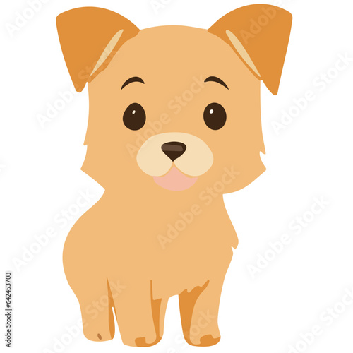 cheerful cartoon dog, a cute and happy puppy, in a playful and fun illustration