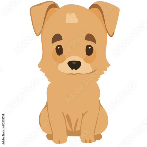 cheerful cartoon dog  a cute and happy puppy  in a playful and fun illustration
