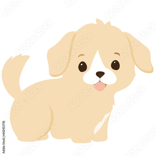 cheerful cartoon dog, a cute and happy puppy, in a playful and fun illustration
