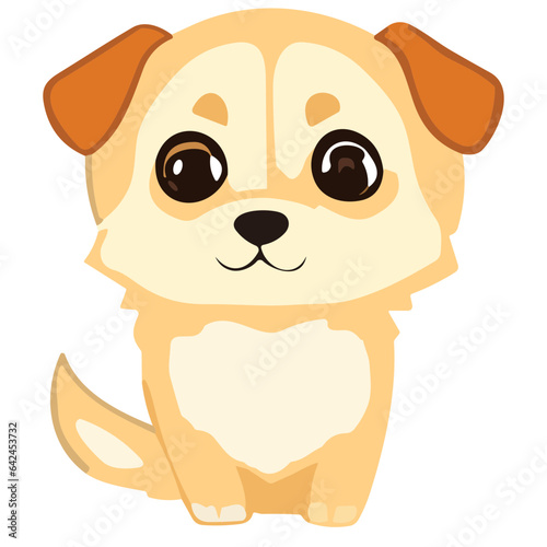 cheerful cartoon dog, a cute and happy puppy, in a playful and fun illustration