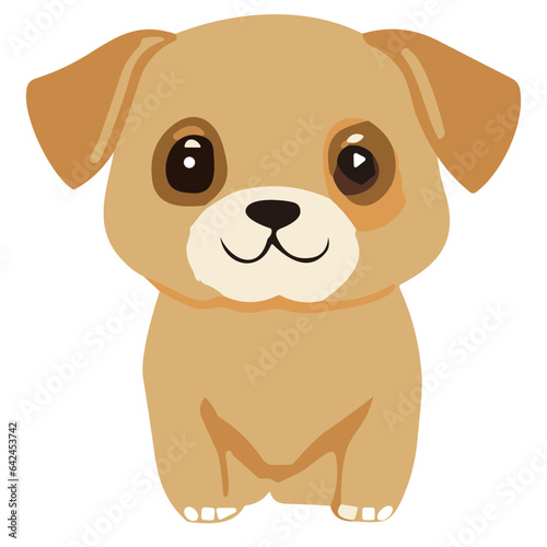 cheerful cartoon dog, a cute and happy puppy, in a playful and fun illustration