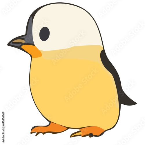 Penguin enjoys beach stroll under clear sky