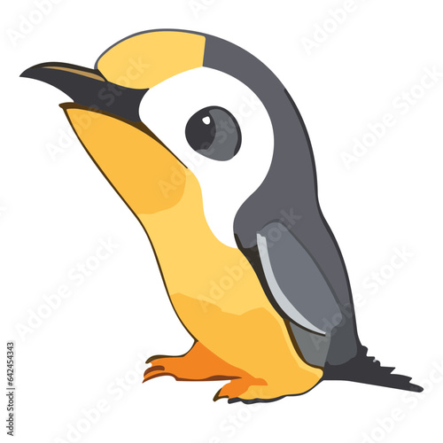 Penguin enjoys beach stroll under clear sky