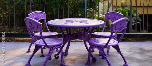 Children s playground furniture in purple