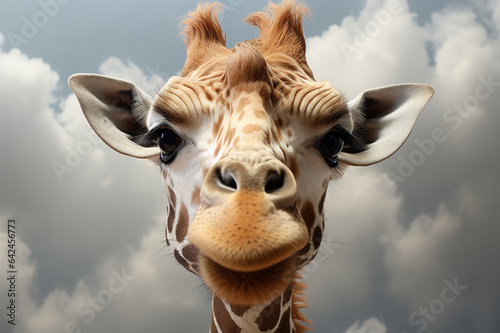 Giraffe face head made with AI