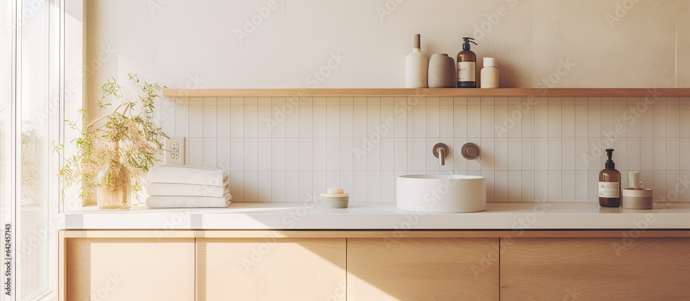 Fototapeta premium Contemporary bathroom decor in Seattle WA