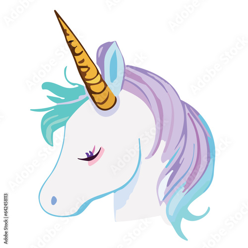 Image featuring a cute pink unicorn in cartoon style