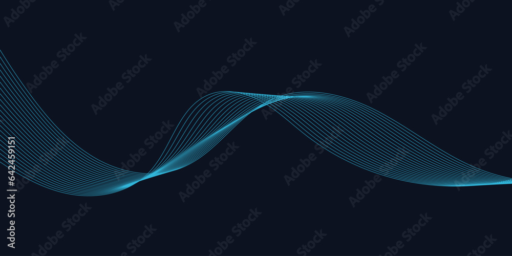 Abstract vector background with blue wavy lines. Blue wave background ...