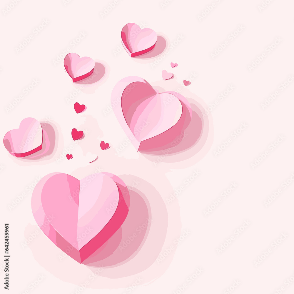 Pink Heart Background with Hearts