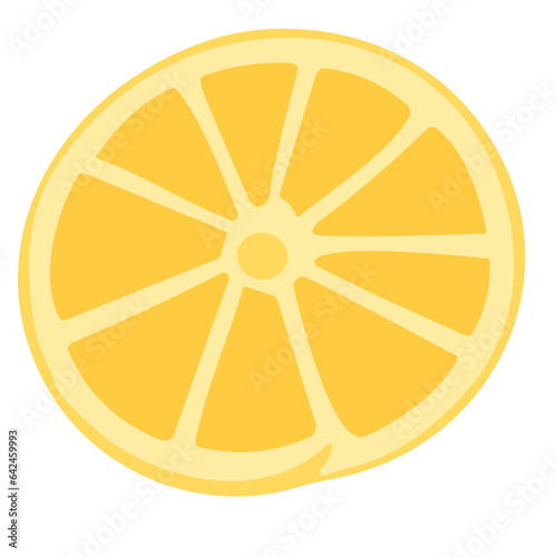Isolated slice of citrus fruits: orange and lemon, fresh and juicy, on white background