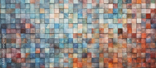 Abstract multicolor ceramic wall tiles used as a digital design for interior home decor