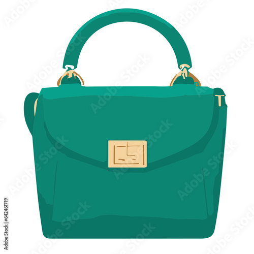 Isolated Bag: Stylish Business Briefcase with Metal Lock and Leather Handle - 3D Vector Illustration