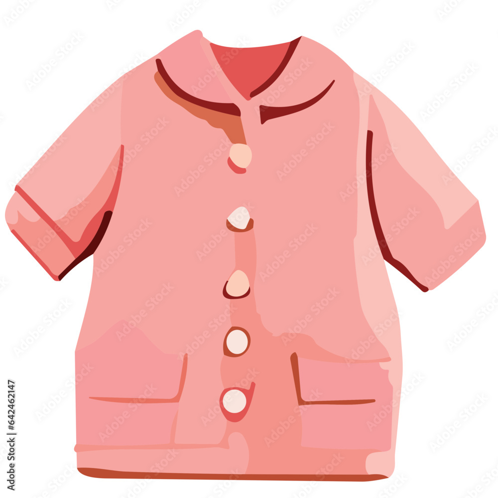Red T-shirt isolated on white background with various clothing items including jacket, dress, sweater, and polo Red T-shirt isolated on white background with various clothing items including jacket, dress, sweater, and polo
