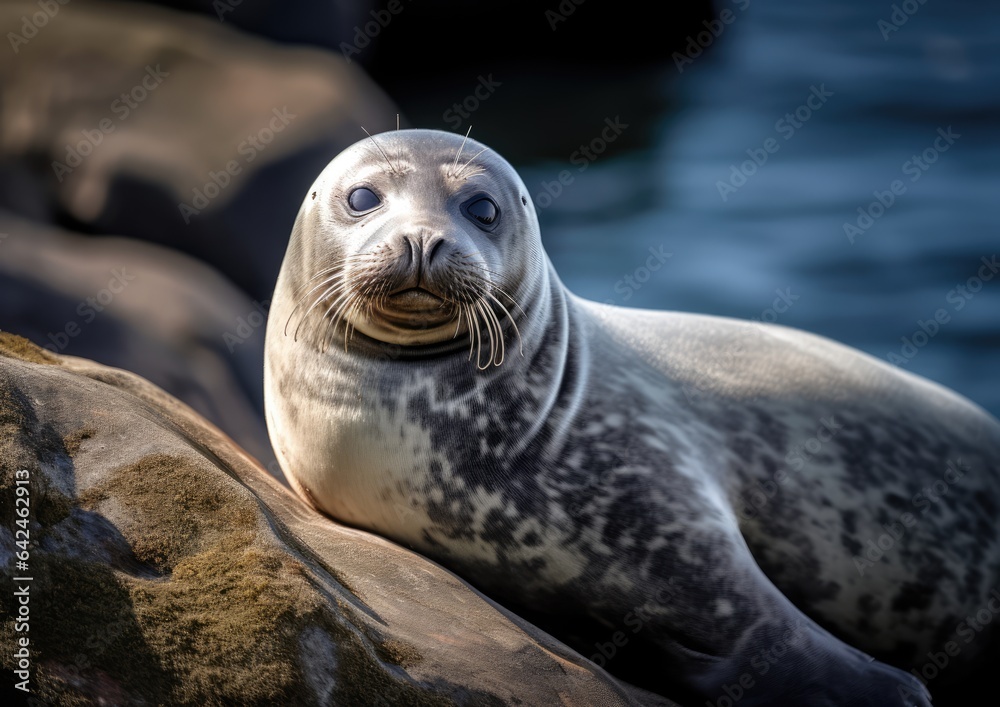 Obraz premium Common seal or Harbor Seal