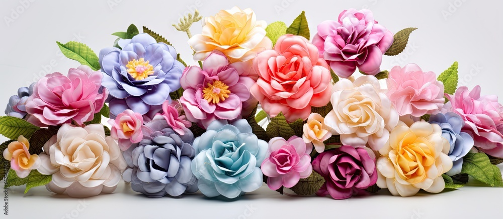 Cloth flowers with vibrant colors Cloth flowers with vibrant colors
