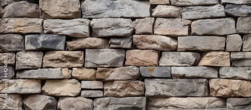 Aged stone wall with stones in the background