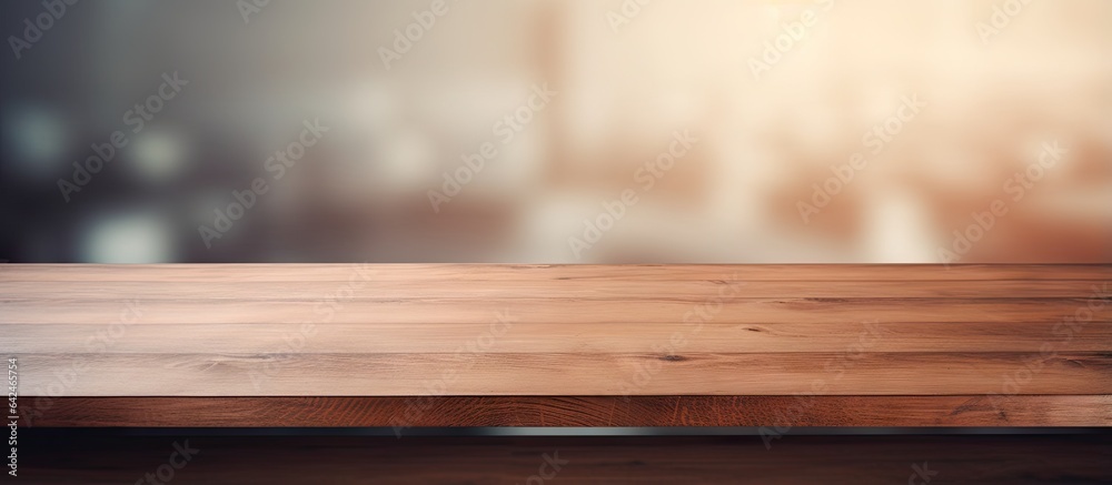 Blurred interior background with tabletop