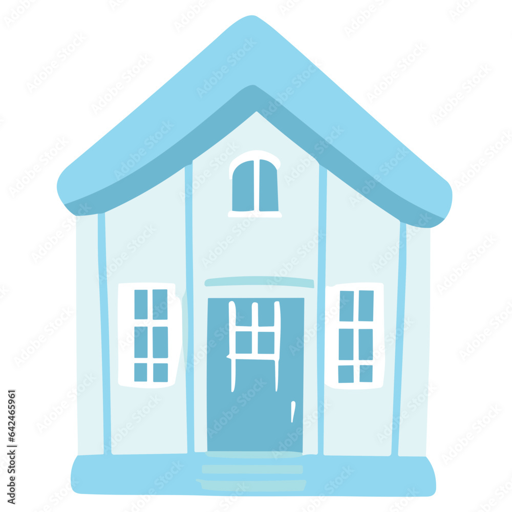 Isolated blue house icon on white background, featuring 3D design, vector illustration, and various architectural elements, representing home, real estate, and business concepts Isolated blue house icon on white background, featuring 3D design, vector illustration, and various architectural elements, representing home, real estate, and business concepts