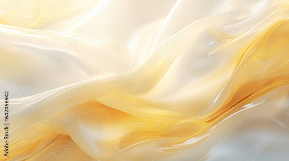 Obraz premium yellow silk fabric textile satin abstract background, ai