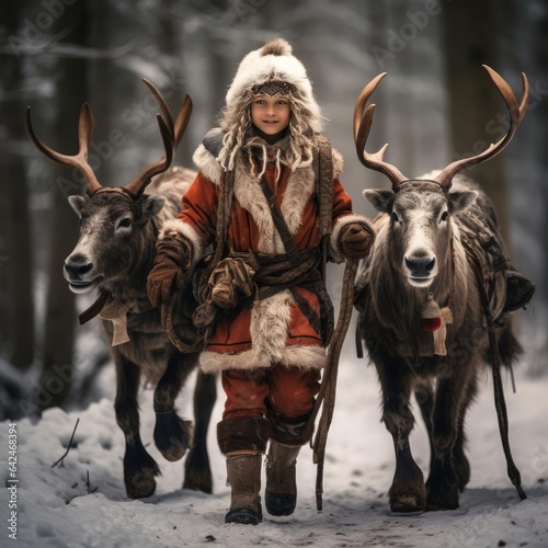 Reindeers and Santa Claus