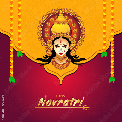 Navratri is a vibrant Hindu festival spanning nine nights, dedicated to the worship of the goddess Durga in her various forms. photo