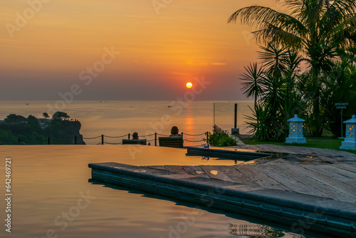 A sunset view from La Joya Biu Biu Resort, Bali, Indonesia
