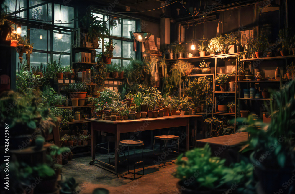 Indoor garden illumination enhancing plant growth with lights