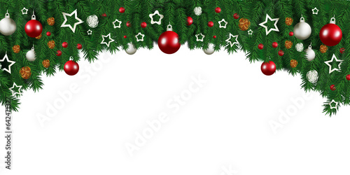 christmas background with christmas tree and balls no background png transparent banner