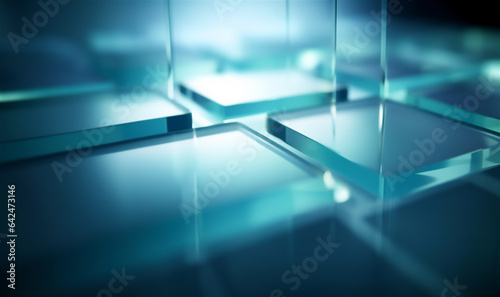 Abstract light background. Background with transparent splinters of glass and sparks of ill. Clean Lab