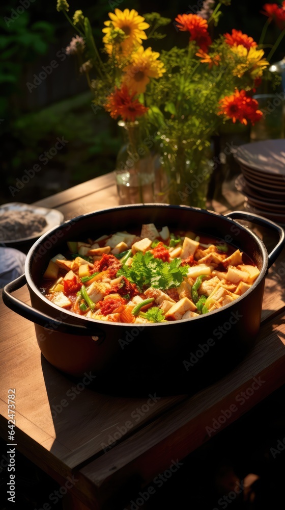 Kimchi jjigae also known as kimchi stew or kimchi soup Kimchi jjigae also known as kimchi stew or kimchi soup