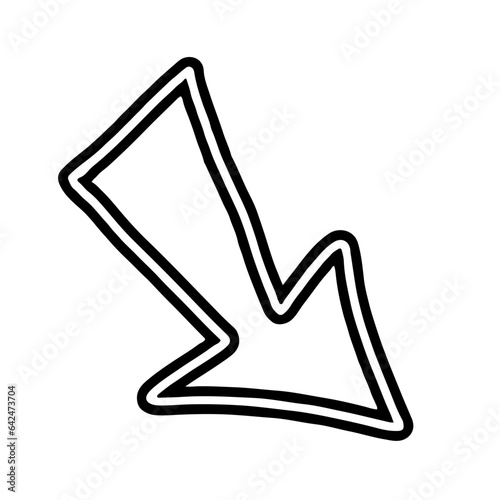 illustration of a black and white icon with arrow