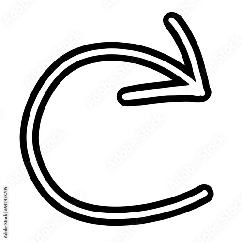 illustration of a black and white icon with arrow