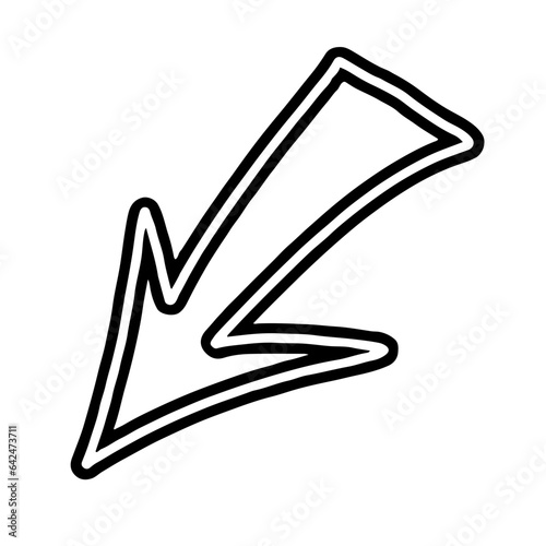 illustration of a black and white icon with arrow