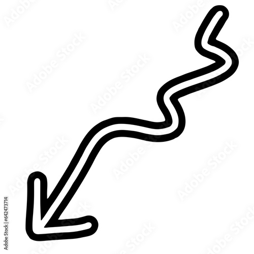 illustration of a black and white icon with arrow