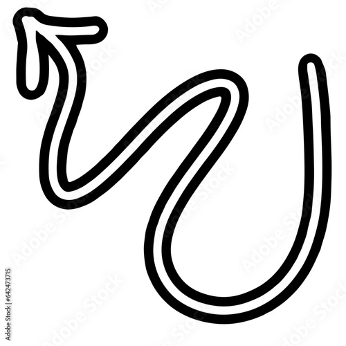illustration of a black and white icon with arrow